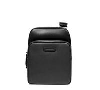 Piquadro - Sac bandoulière à Deux Compartiments - Cuir de qualité - Noir - Homme