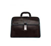 Piquadro - Sac de Médecin en Cuir Carré Bleu - unisex - Sacs - Brun - Taille: ONE Size