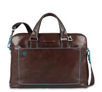Piquadro - Sac de Travail Bandoulière Porte-PC 15,6" en Cuir-Homme-Acajou | Blue Square, Sangle réglable, Compartiments organisés, Bureau, Élégant et Professionnel, Business