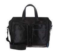 PIQUADRO Sac d'ordinateur portable noir bleu clair en cuir pour homme Nero 170758