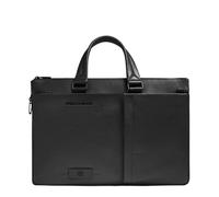 Piquadro Sac fin pour ordinateur 15,6", extensible Homme cuir noir