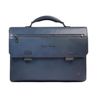 Piquadro Serviette pour ordinateur 15,6" Homme cuir bleu acier