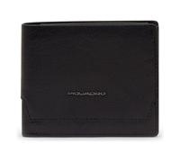 Piquadro Solm Porte-monnaie Protection RFID Cuir véritable 11 cm noir