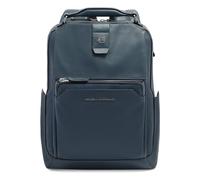 Piquadro Tebe Daypack Cuir véritable 46 cm Compartiment ordinateur bleu
