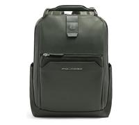 Piquadro Tebe Daypack Cuir véritable 46 cm Compartiment ordinateur vert