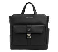 Piquadro Tebe Sac à main Cuir véritable 36 cm Compartiment ordinateur noir