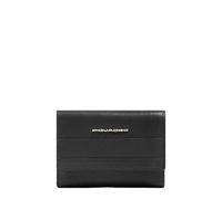 Piquadro Patricia Porte-monnaie Protection RFID Cuir véritable 9 cm noir