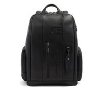 Piquadro Urban Daypack Protection RFID Cuir véritable 46 cm Compartiment ordinateur noir