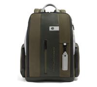 Piquadro Urban Daypack Protection RFID Cuir véritable 46 cm Compartiment ordinateur olive