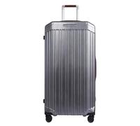 Piquadro Valise Trolley à 4 Roues Format Trunk Unisex Polycarbonate/Cuir Noir/Tabac