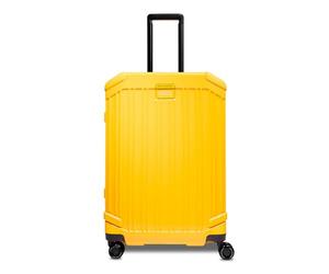 Piquadro - Valise Trolley Rigide Moyenne à 4 Roues avec verrou de sécurité - Polycarbonate - Jaune - Modèles Homme et Femme