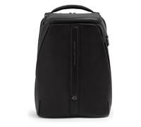 Piquadro Victor Daypack Cuir véritable 40 cm Compartiment ordinateur noir