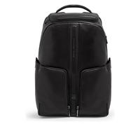 Piquadro Victor Daypack Protection RFID Cuir véritable 46 cm Compartiment ordinateur noir