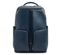 Piquadro - Victor Sac à Dos en Cuir à Deux Compartiments pour Ordinateur Portable 15-6" - Homme - Sacs - Bleu - Taille: ONE Size