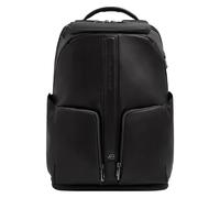 Piquadro - Victor Sac à dos ordinateur portable en cuir à deux compartiments 15-6" - Homme - Sacs - Noir - Taille: ONE Size