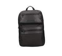 PIQUADRO Woody Sac à dos moyen en cuir et tissu, Schwarz_schwarz, Taglia unica, Professionnel