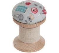 Pique aiguille en forme de bobine motif Mercerie - 5.5 x 5.5 x 8cm - Distrifil(...) - Ecru Ecru
