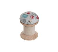 Pique aiguille en forme de bobine motif Mercerie - 5.5 x 5.5 x 8cm -(...) - Ecru