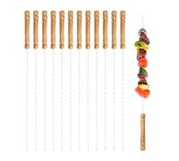 Pique Brochette Inox,Brochettes à Viande en Acier Inoxydable,Brochettes pour Barbecue,Pic a Brochette en Métal,Brochette Réutilisables,Utilisé pour le barbecue en plein air,La viande,Les légumes