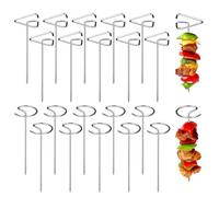 Pique Brochette Pique a Brochette Pic Brochette Inox Pic a Brochette Brochettes pour Barbecue Brochette Barbecue Réutilisables pour Barbecue Viande Légumes les Fêtes le Jardin(20 Pièces - 10cm)