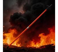 Pique de Pompier Robuste, dotée d'un Manche Rond Isolant en Fibre de Verre renforcée et d'une poignée d'appui, idéal pour la Lutte Contre l'incendie et la rénovation Murale, Rouge(4m/13.12ft)