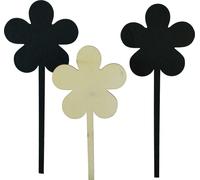 Pique-fleur Mini Tableaux Bois Noir Ø10cm Set de 6 Déco