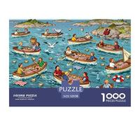 Pique-Nique en Bateau de l'archipel suédois Puzzle en Bois Imperméable Puzzles De 1000 Pièces pour Adultes Cadeaux Amusant Jeux Éducatifs