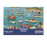 Pique-Nique en Bateau de l'archipel suédois Puzzle en Bois Imperméable Puzzles De 1000 Pièces pour Adultes Amusant Jeux De Stimulants