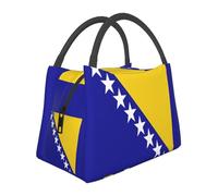 Pique-Nique Extérieur Bosnia and Herzegovina Drapeau Sac Isotherme Femmes Hommes Lunch Box Tote Boîte À Déjeuner Grande Capacité Lunch Bag Glacière Adultes Enfants Boite Dejeuner