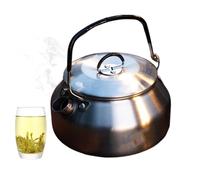 Pique-nique thé à thé, pot à eau portable extérieure, bouilloire de camping en acier inoxydable avec t-hé à poignée pliable, bouilloire d'eau pour pique-nique de la randonnée de camping extérieur
