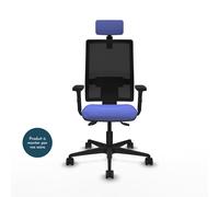 Piqueras y Crespo BORMATE Fauteuil ergonomique Dossier Maille - Accoudoir 2D - Assise et appui-Tête - Bleu clair