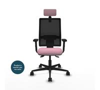 Piqueras y Crespo BORMATE Fauteuil ergonomique Dossier Maille - Accoudoir 2D - Assise et appui-Tête - Rose