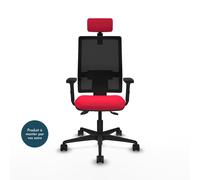 Piqueras y Crespo BORMATE Fauteuil ergonomique Dossier Maille - Accoudoir 2D - Assise et appui-Tête - Rouge
