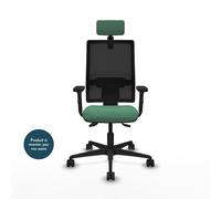 Piqueras y Crespo BORMATE Fauteuil ergonomique Dossier Maille - Accoudoir 2D - Assise et appui-Tête - Vert émeraude