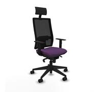 Piqueras y Crespo - Chaise de bureau à roulettes pour parquet en corne, fonctionnelle et ergonomique, avec tête de lit fixe, soutien lombaire 1D et dossier réglable en hauteur.