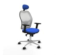 Piqueras y Crespo Chaise de bureau avec dossier fixe, tête de lit fixe, support lombaire 1D, bras 2D, mécanisme synchrone en 5 positions, pour 8 heures d'utilisation et poids maximum de 120 kg