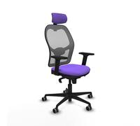 Piqueras y Crespo Chaise de bureau avec repose-pieds, tapissée et dossier fixe, 24 heures d'utilisation, poids maximum 120 kg, accoudoirs 2D, mécanisme synchrone 5 positions, tête de lit 2D et support