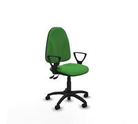 Piqueras y Crespo - Chaise de bureau blanche Algarra, opérationnelle avec accoudoirs fixes, mécanisme asynchrone, dossier réglable en hauteur, idéal pour travailler à la maison.