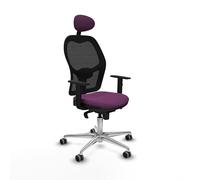 Piqueras y Crespo Chaise de bureau ergonomique jusqu'à 120 kg avec dossier fixe, tête fixe, soutien lombaire 1D, bras 1D et mécanisme synchrone 5 positions de couleur moderne