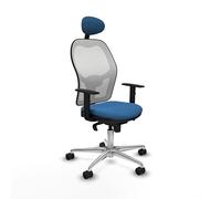 Piqueras y Crespo Chaise de bureau ergonomique réglable et inclinable avec dossier fixe, tête fixe, soutien lombaire 1D, bras 1D, mécanisme synchrone 5 positions, jusqu'à 120 kg, 8 heures