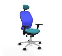 Piqueras y Crespo Chaise de bureau inclinable avec dossier fixe, tête fixe, accoudoirs 3D, soutien lombaire 1D, mécanisme synchrone 5 positions, idéal pour 24 heures d'utilisation et poids maximum de