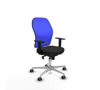 Piqueras y Crespo Chaise de bureau minimaliste inclinable jusqu'à 120 kg avec accoudoirs 1D, mécanisme synchrone 5 positions, dossier fixe, soutien lombaire 1D, sans tête de lit