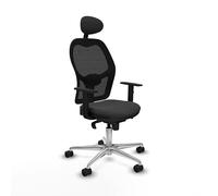 Piqueras y Crespo Chaise de bureau moderne avec dossier fixe, tête fixe, accoudoirs 1D, appui lombaire 1D, mécanisme synchrone 5 positions, pour une utilisation de 8 heures et poids maximum de 120 kg
