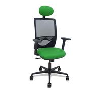 Piqueras y Crespo Chaise de bureau verte Zulema avec dossier fixe, tête de lit 1D, soutien lombaire 1D, bras 2D, mécanisme synchrone 3 positions, pour 8 heures d'utilisation et poids maximum de 100 kg