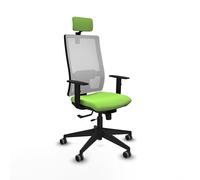 Piqueras y Crespo Chaise de travail standard avec réhausseur de pieds, dossier réglable en hauteur, accoudoirs 1D, tête 2D et soutien lombaire 1D en couleur attrayante
