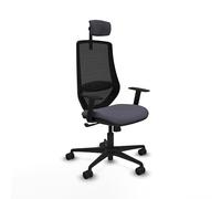 Piqueras y Crespo Chaise ergonomique secrétaire Mardos avec dossier fixe, tête de lit 2D, soutien lombaire 1D, bras 1D et mécanisme synchrone 4 positions, idéal pour 8 heures d'utilisation et poids