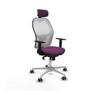 Piqueras y Crespo Chaise Jorquera avec repose-pieds, bras réglables, massage et roulettes de couleur spécifique, avec dossier fixe, tête 2D et soutien lombaire 1D