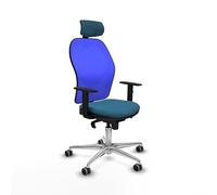 Piqueras y Crespo Chaise Jorquera avec tête 2D et soutien lombaire 1D, dossier fixe, synchro 5 positions, roues en caoutchouc pour chaises de bureau, chaise de bureau haute et chaise active