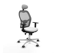Piqueras y Crespo Chaise Jorquera avec tête fixe et soutien lombaire 1D, idéale pour le télétravail et le bureau, supporte jusqu'à 120 kg, avec dossier fixe et accoudoirs 1D
