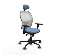 Piqueras y Crespo Chaise Jorquera: Chaise de bureau à roulettes, chaise PC et chaise posturale avec dossier fixe, tête fixe, soutien lombaire 1D, bras 3D, utilisation 24 heures et poids maximum de 120
